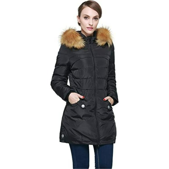 Black Orolay Duck Down feathered Jacket with large pockets size Medium - Picture 9 of 11